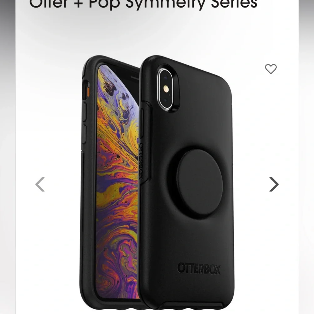 Like New Otterbox Case iPhone X/Xs Case Otter+ Pop Socket Symmetry Series Black